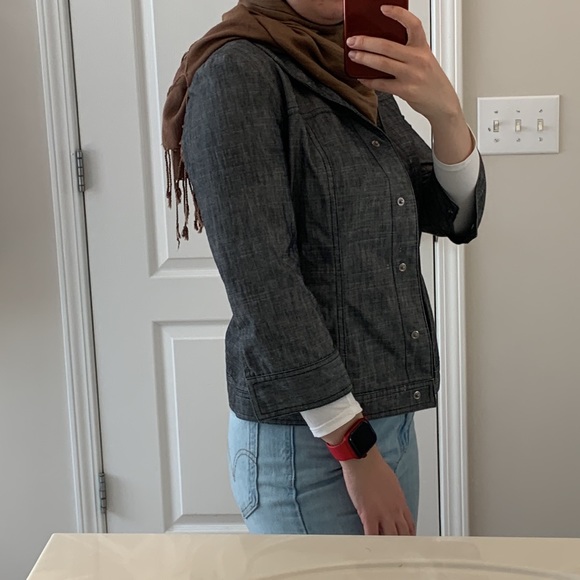 Dark Grey Patterned Blazer - Picture 5 of 17